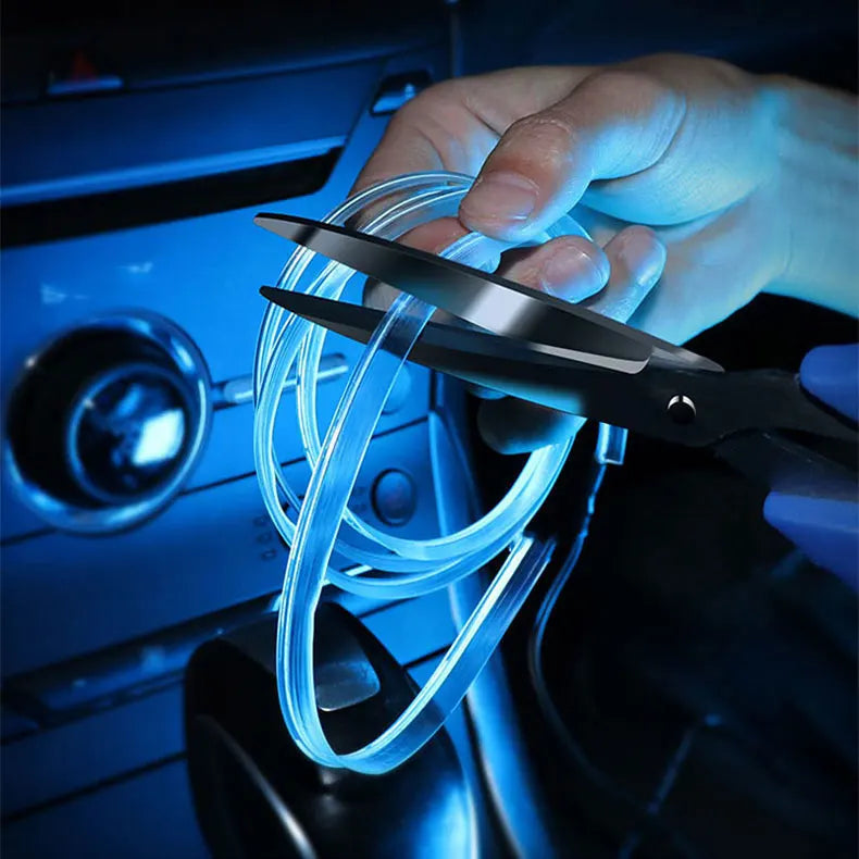 3 Meters 7 Colors in 1 Car Interior Accessories Atmosphere Lamp Cold Light Line With USB Decorative Dashboard Console LED Lights