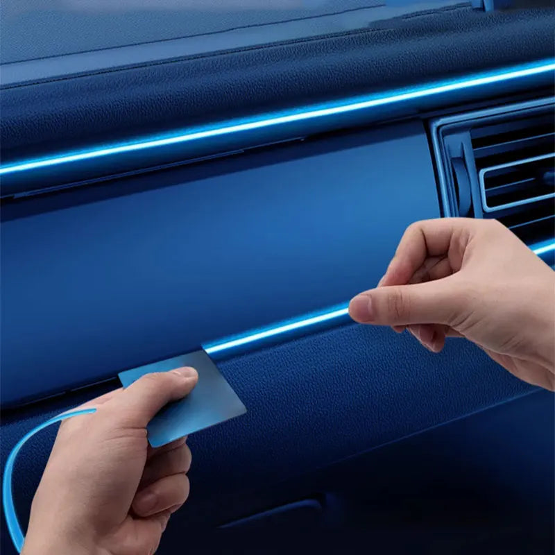 3 Meters 7 Colors in 1 Car Interior Accessories Atmosphere Lamp Cold Light Line With USB Decorative Dashboard Console LED Lights